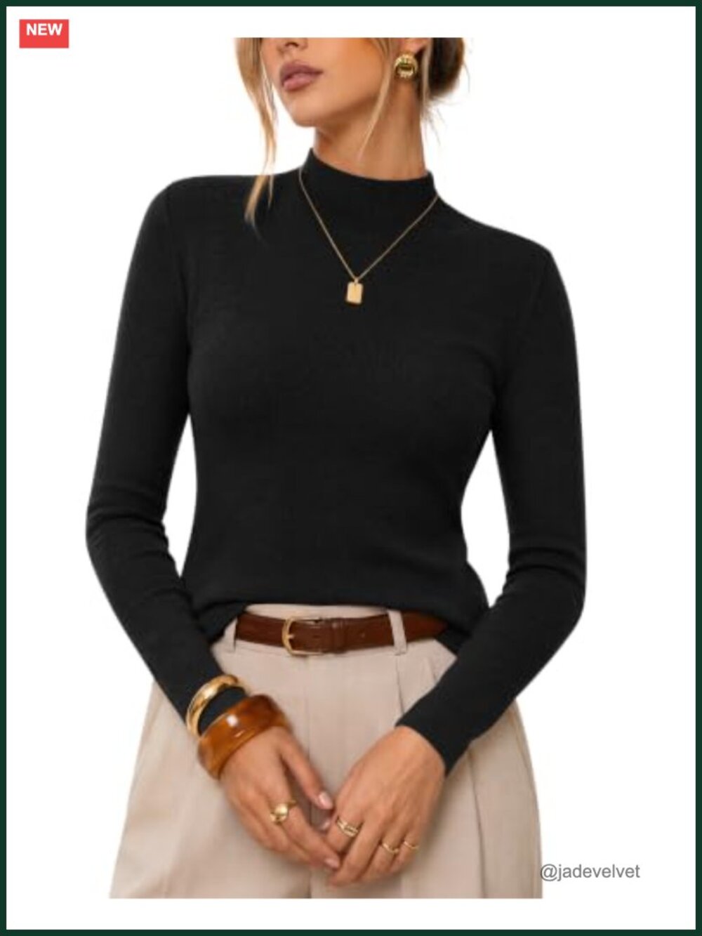 100% Merino Wool Long Sleeve Mock Neck Sweater Pullover